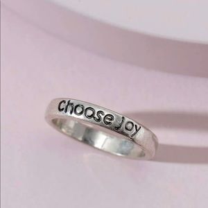 Anthropologie/Choose Joy” Word Silver Ring